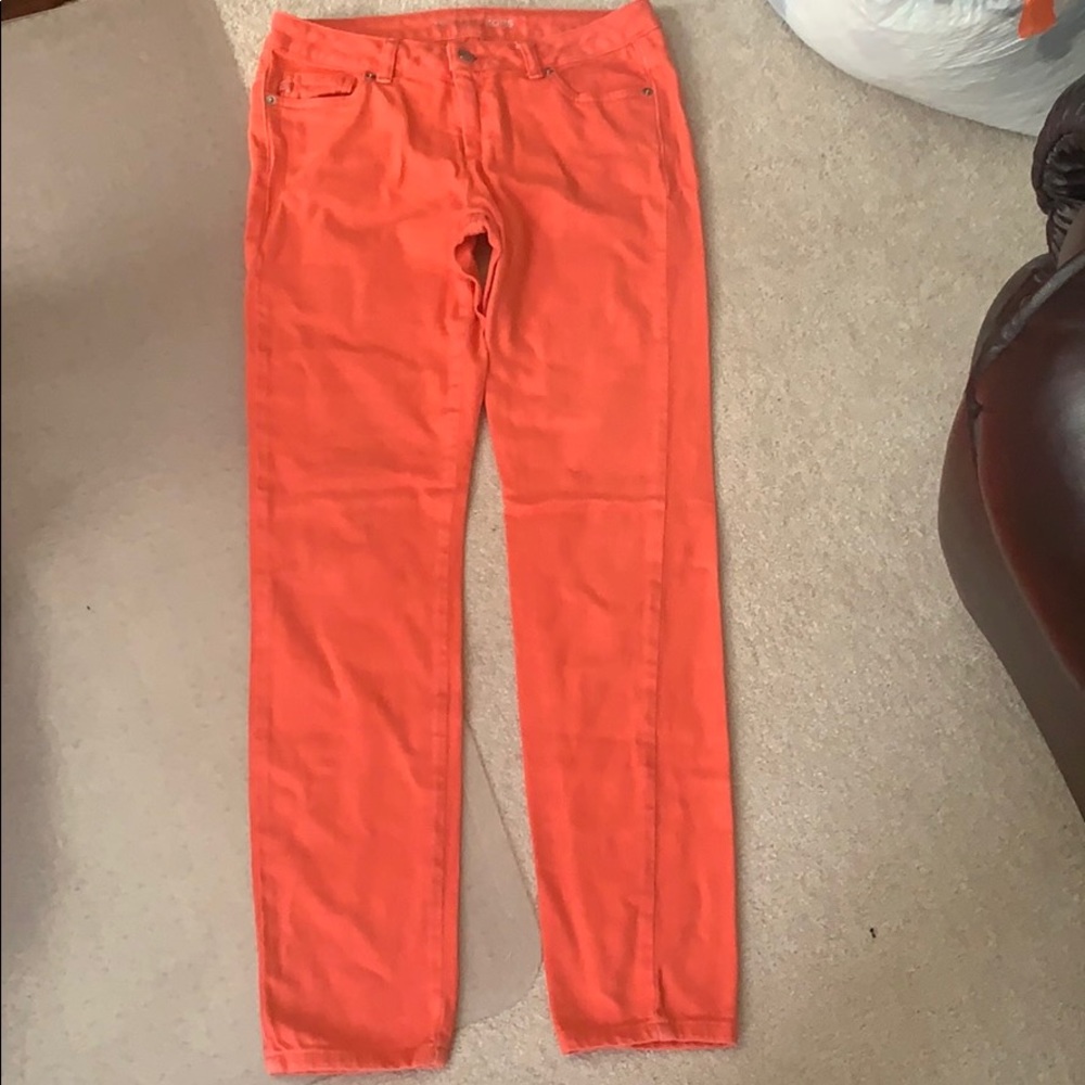Orange/coral MK straight legged jeans